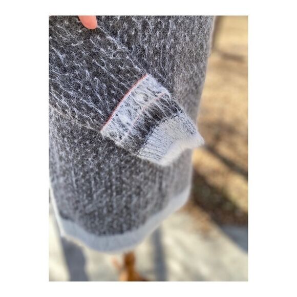 Sleeping on Snow Slouchy Off Shoulder Sweater Wool Blend Fuzzy NWT Sz S Grey - Picture 8 of 16